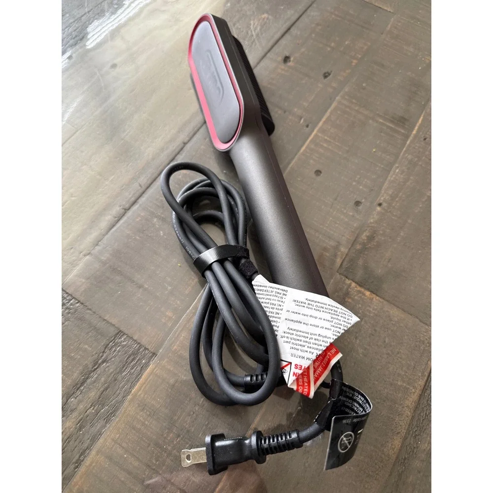 TYMO RING Hair Straightening Brush‎ Black Red Ionic 3D Teeth PTC Heat